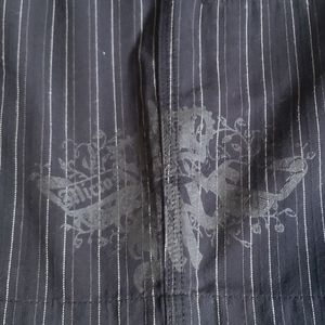 Boys shorts black white pin stripe